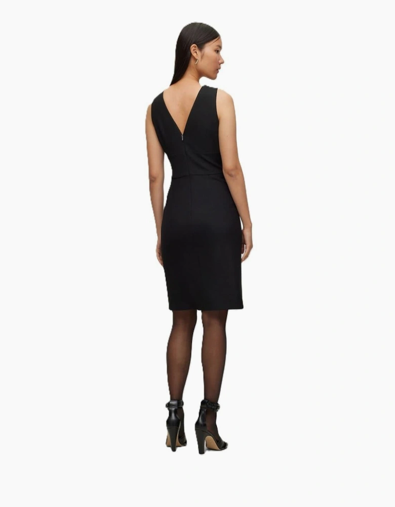 Datuxa V-Neck Sleeveless Knee Length Dress