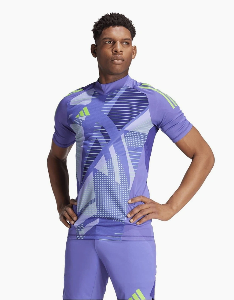 V-Neck Short Sleeve Slim Fit Jersey Top