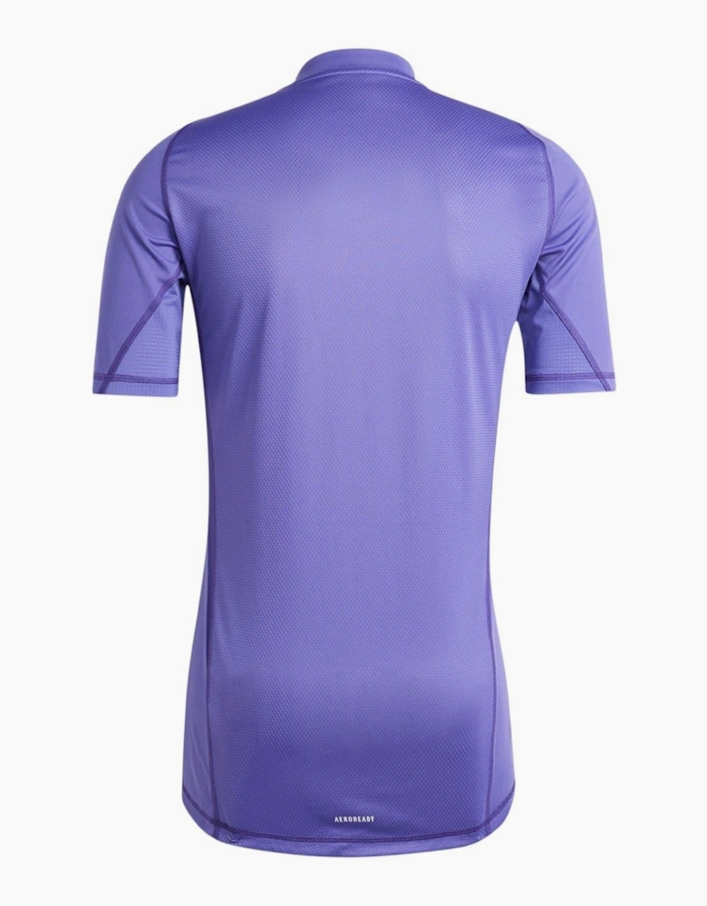 V-Neck Short Sleeve Slim Fit Jersey Top