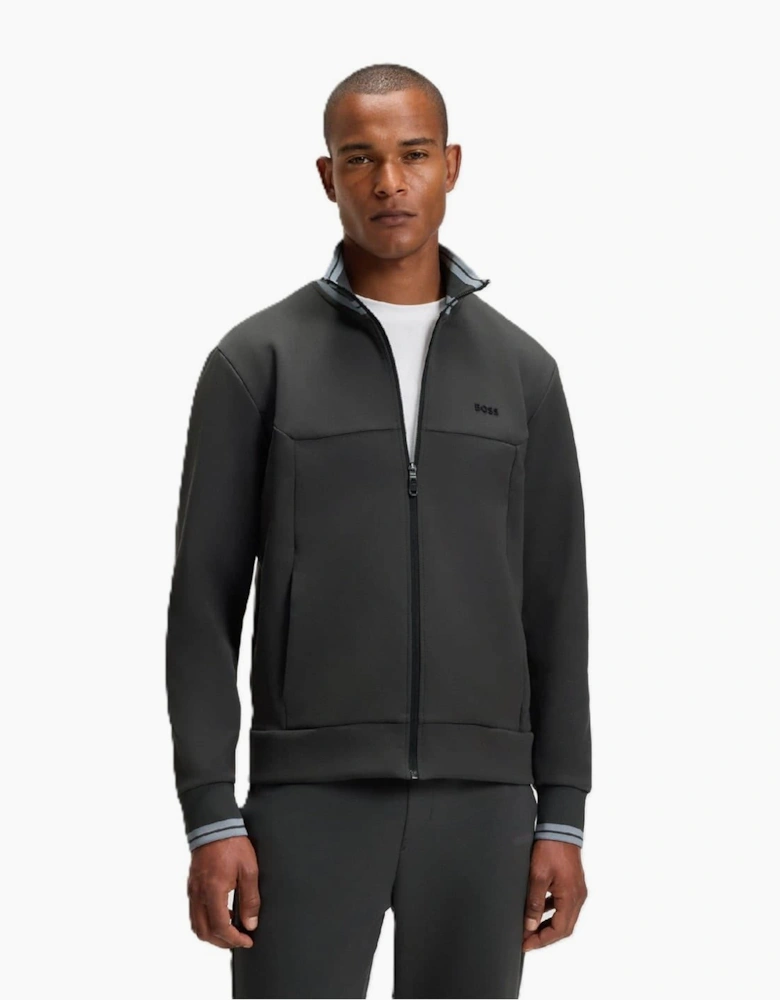 Zipped Pocket Ribbed Cuff Full Zipper Track Jacket