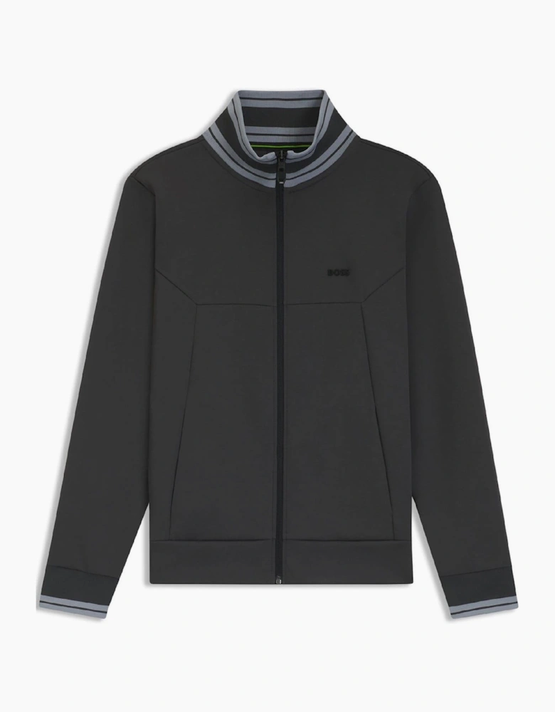 Zipped Pocket Ribbed Cuff Full Zipper Track Jacket