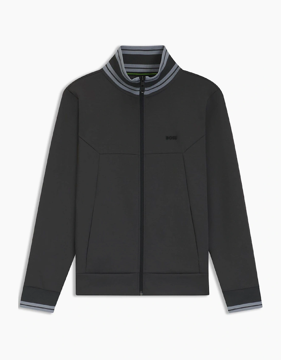 Zipped Pocket Ribbed Cuff Full Zipper Track Jacket