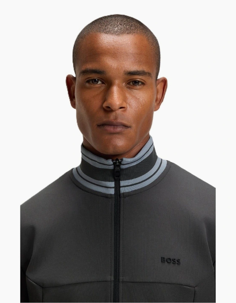 Zipped Pocket Ribbed Cuff Full Zipper Track Jacket