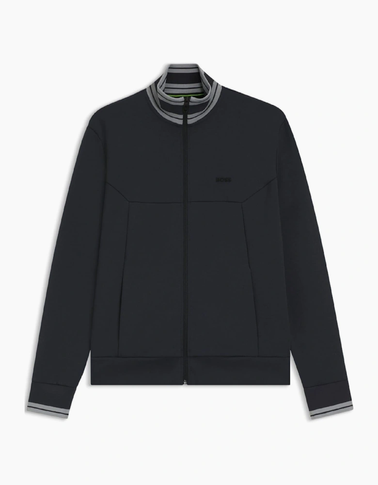 Zipped Pocket Ribbed Cuff Full Zipper Track Jacket
