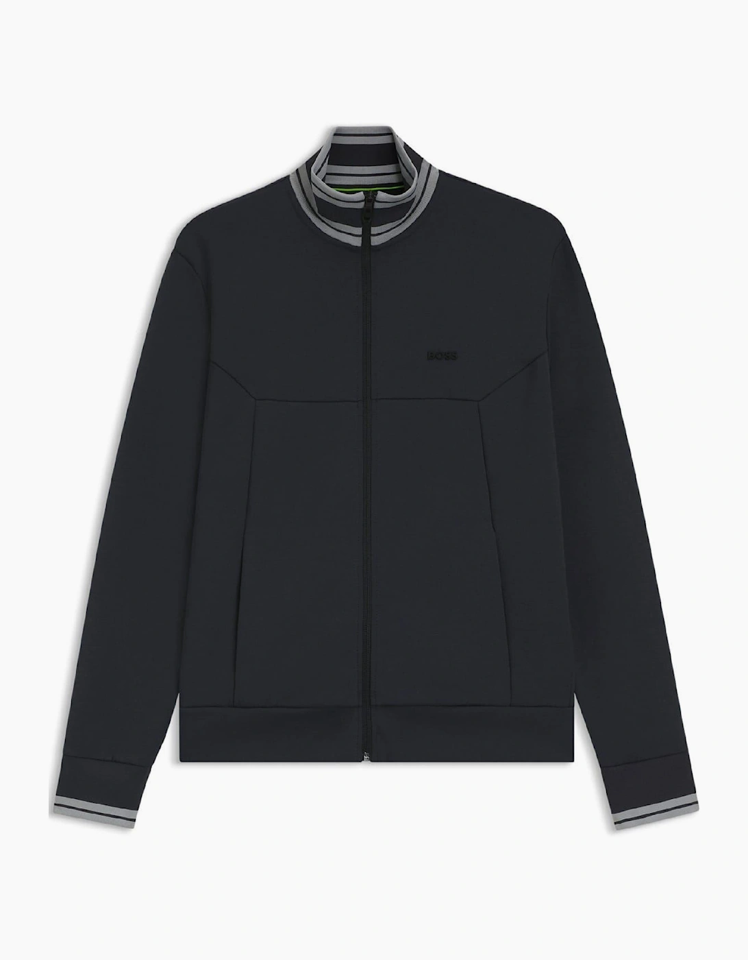 Zipped Pocket Ribbed Cuff Full Zipper Track Jacket