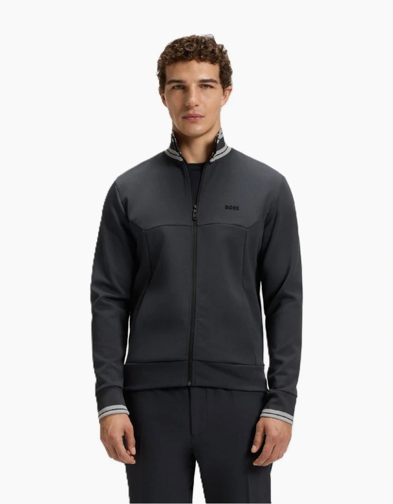 Zipped Pocket Ribbed Cuff Full Zipper Track Jacket