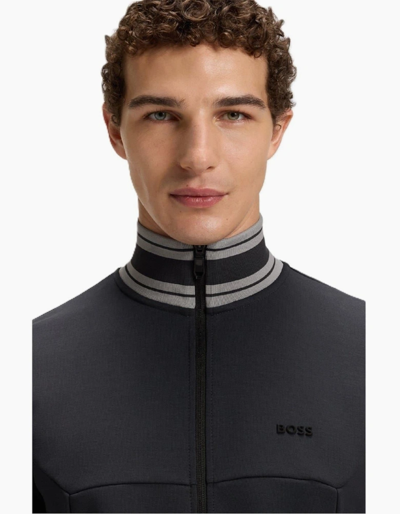 Zipped Pocket Ribbed Cuff Full Zipper Track Jacket