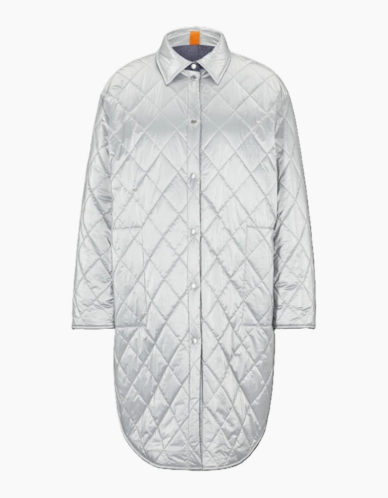 Regular Fit Curved Hem Shirt Jacket