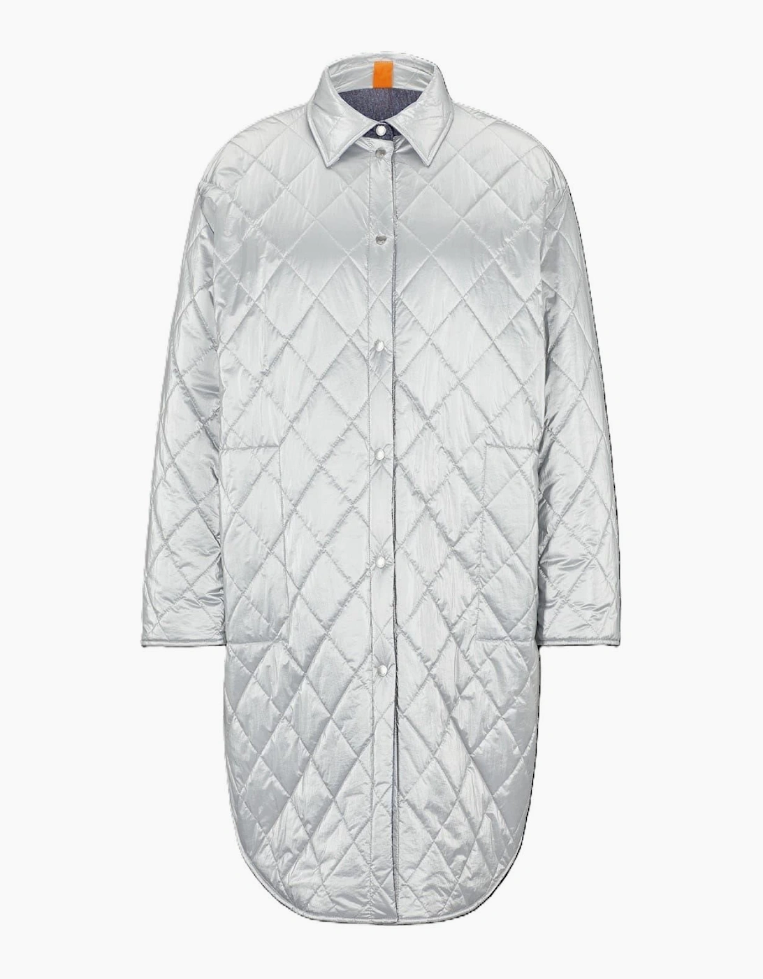 Hugo Boss Women's Grey Regular Fit Curved Hem Shirt Jacket - Size: 10