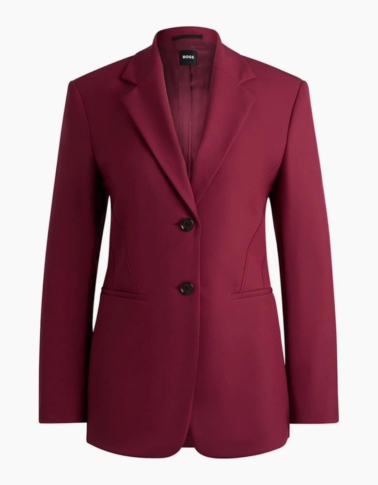 Solid Patterned Lapel Collared Blazer