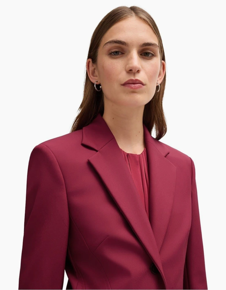 Solid Patterned Lapel Collared Blazer