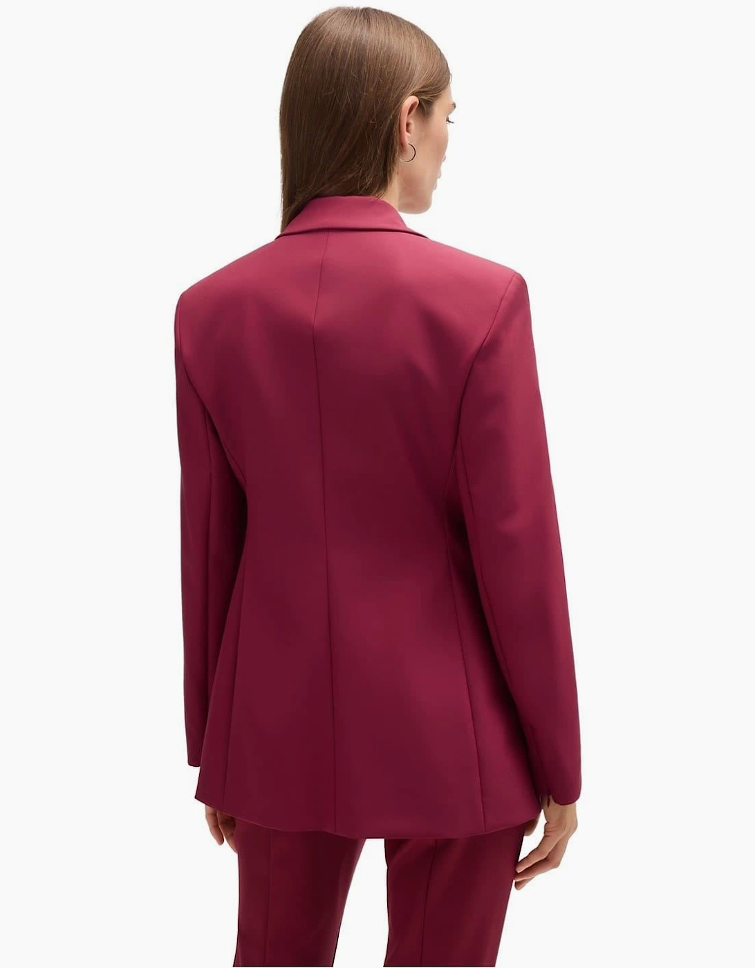 Solid Patterned Lapel Collared Blazer