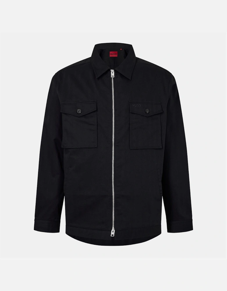 Solid Patterned Shirt Jacket with Chest Pocket