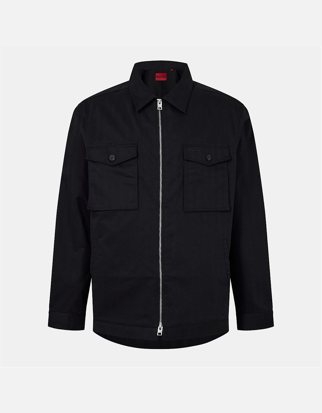 Solid Patterned Shirt Jacket with Chest Pocket, 2 of 1
