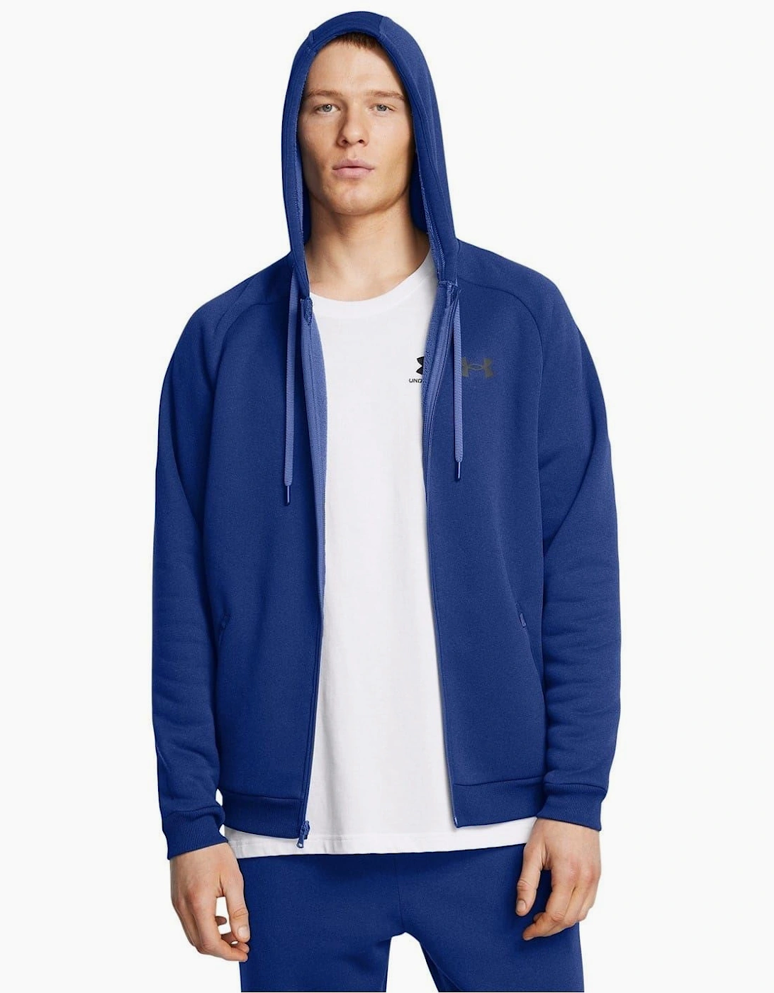 Fleece Solid Patterned Hooded Full Zipper Ribbed Cuff Jacket