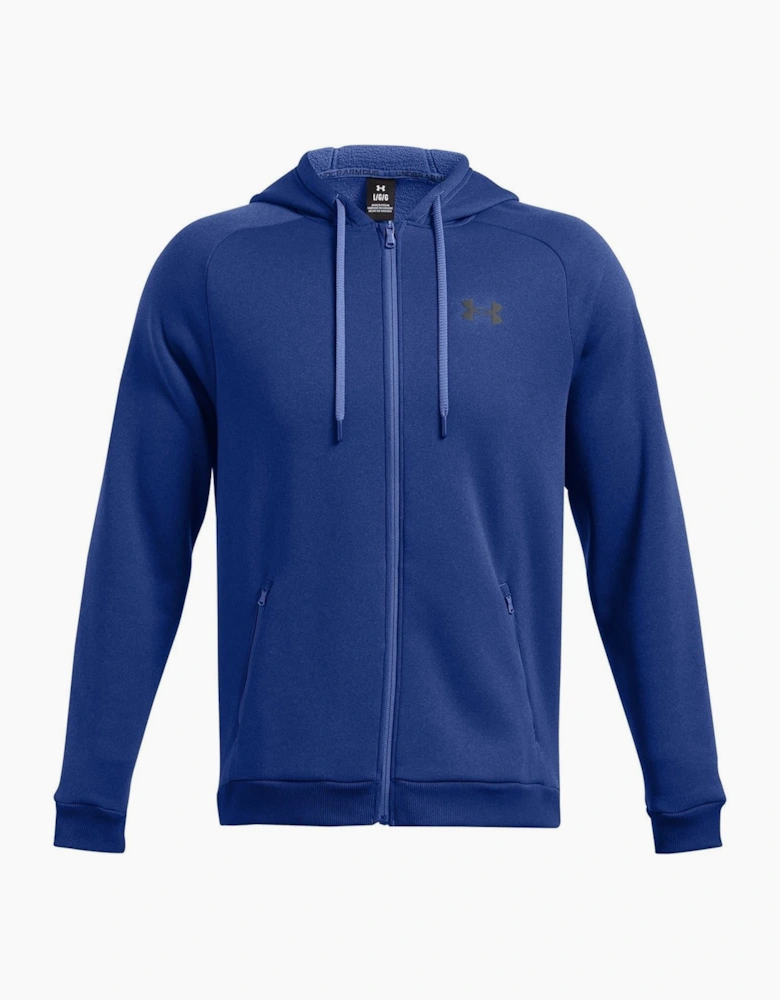 Fleece Solid Patterned Hooded Full Zipper Ribbed Cuff Jacket