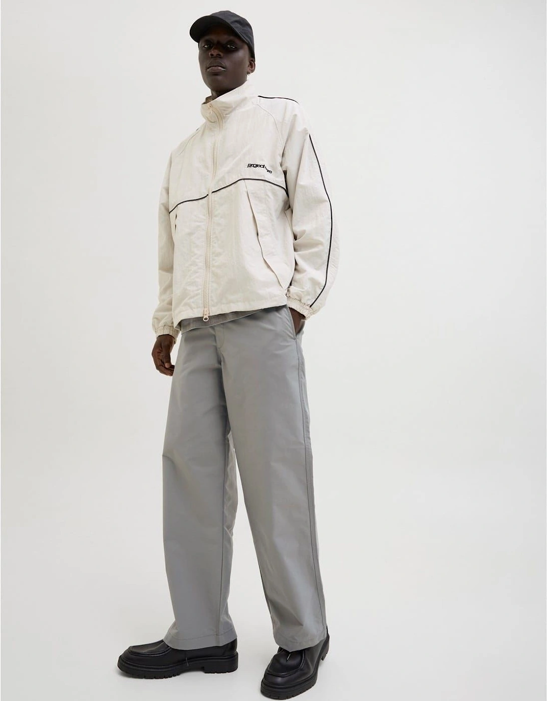 Owen Solid Patterned Wide Leg Chinos