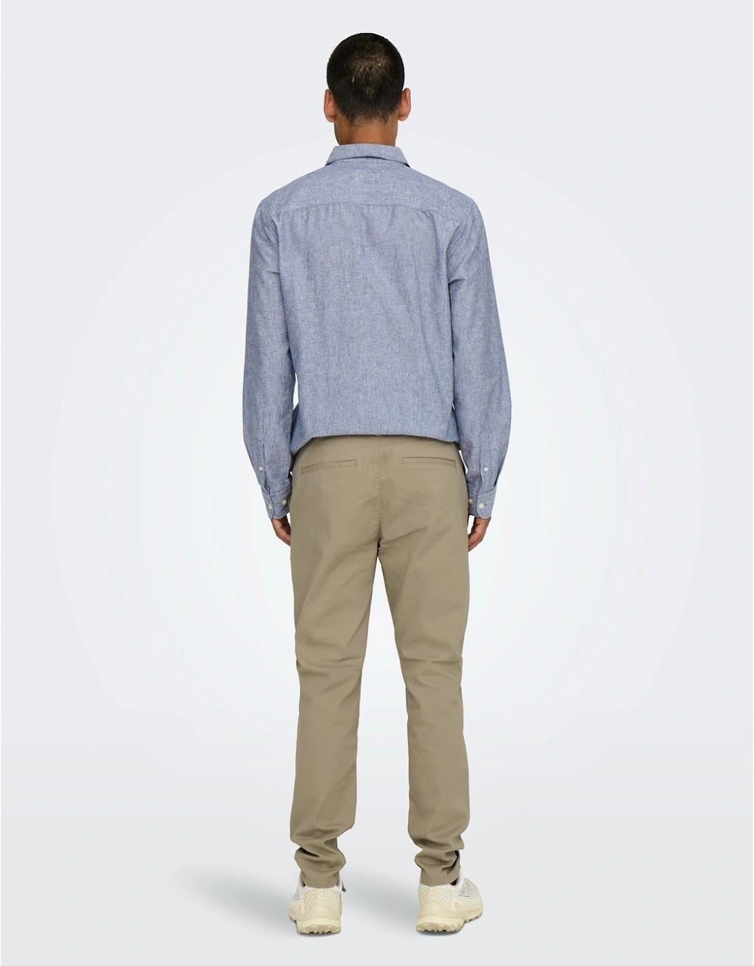 Solid Patterned Straight Chinos