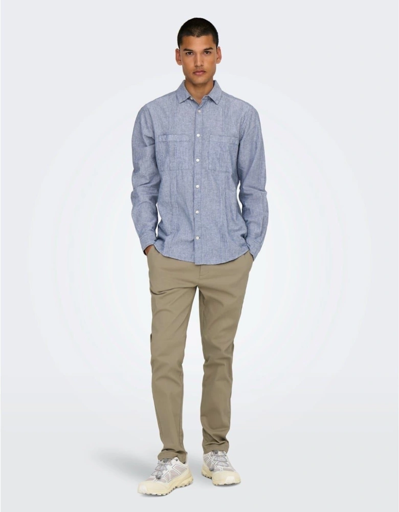 Solid Patterned Straight Chinos