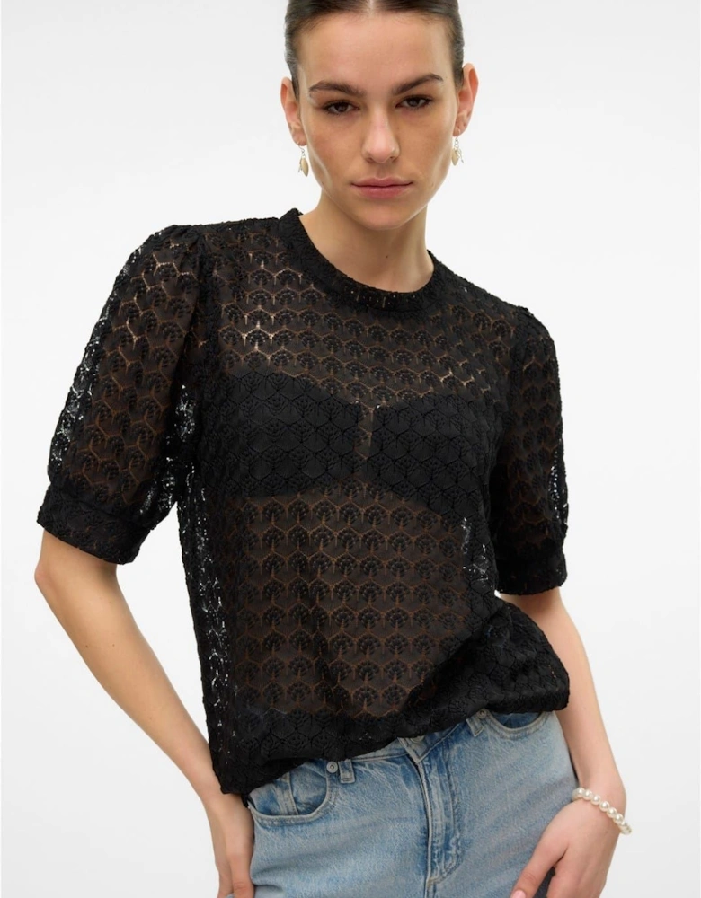 Crew Neck Relaxed Fit Long Sleeve Blouse