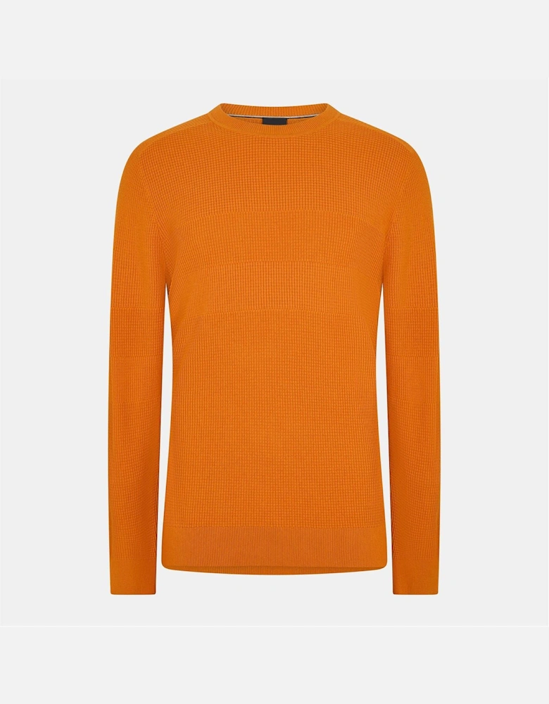 Crew Neck Ribbed Collar Long Sleeve Sweater