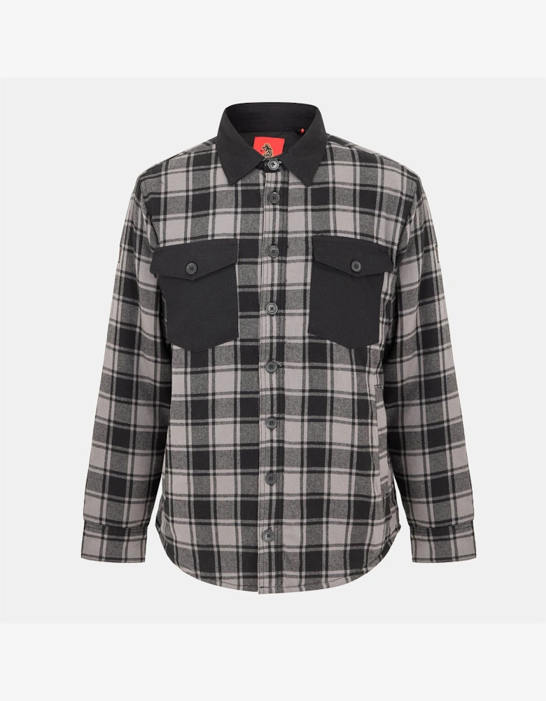 Valley Plaid Snap Button Chest Pocket Overshirt
