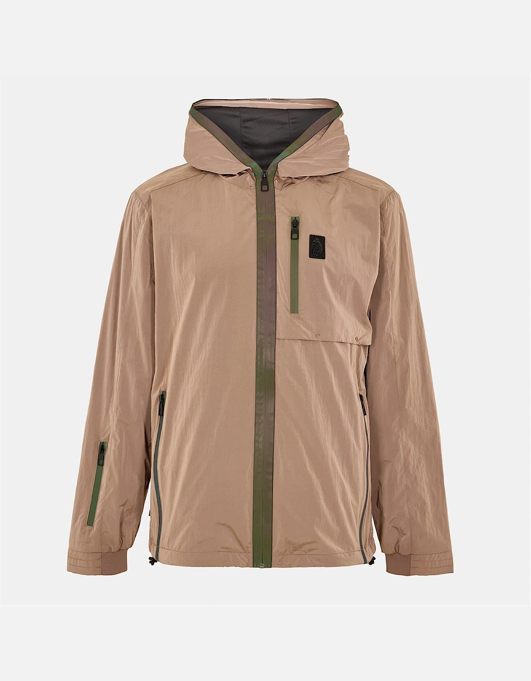 Happy Archive Solid Patterned Hooded Hybrid Jacket