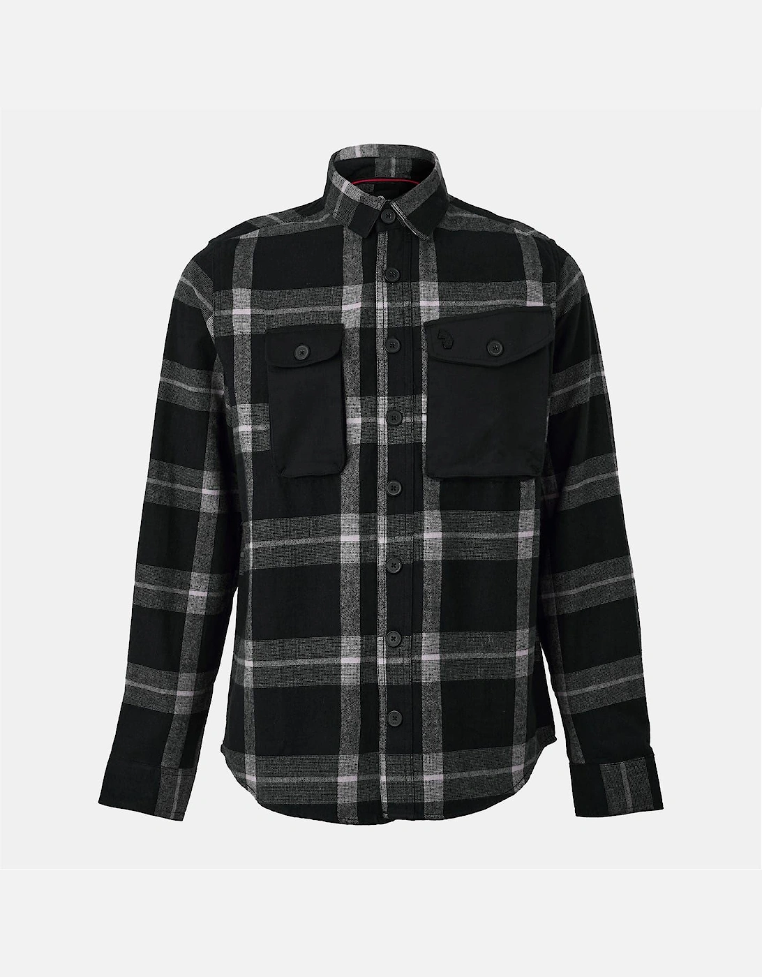 Luke 1977 Luke 1977 Men's Johnny Mase 2 Plaid Snap Button Overshirt with Chest Pocket - Grey