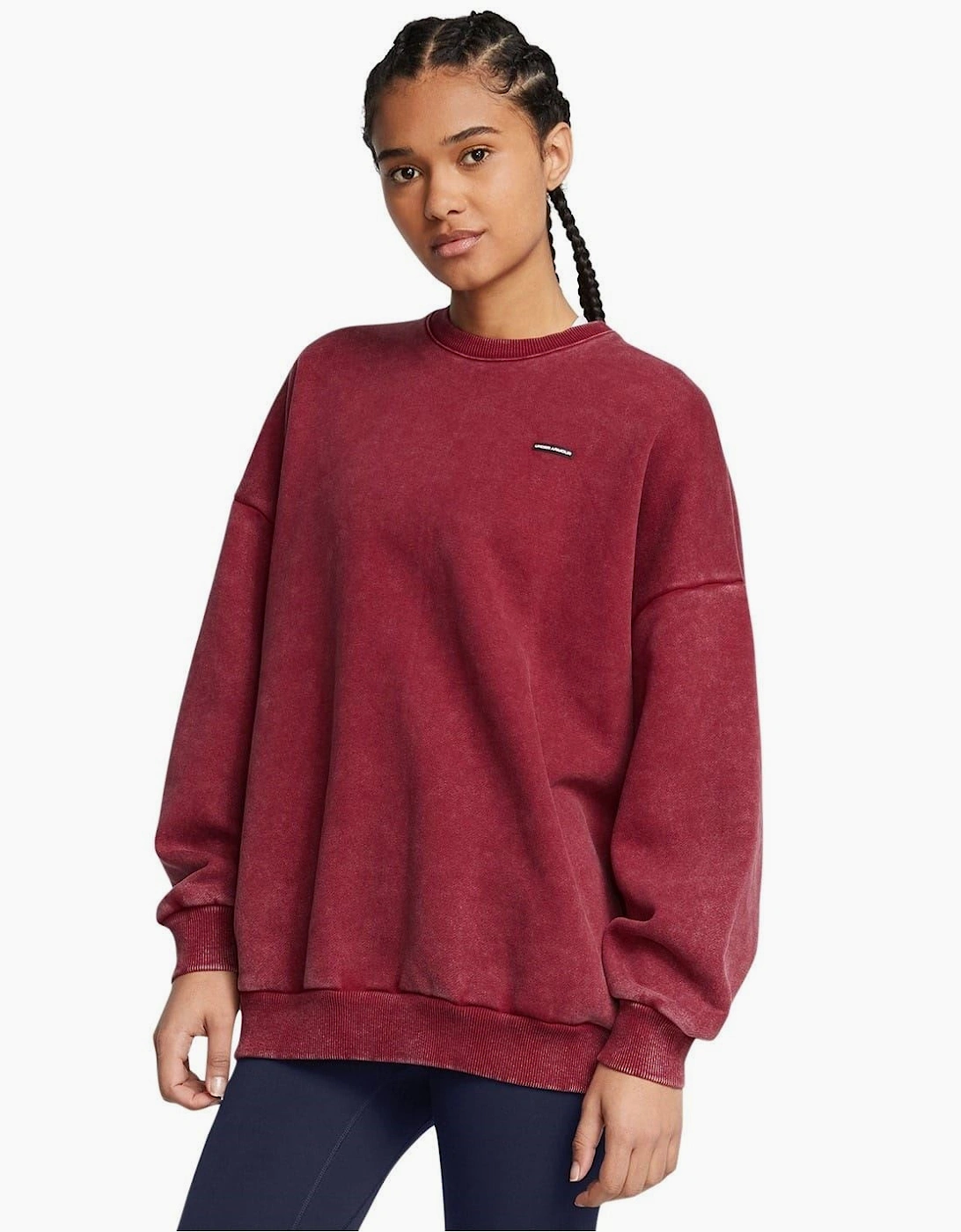 Icon Crew Neck Ribbed Collar Long Sleeve Sweatshirt
