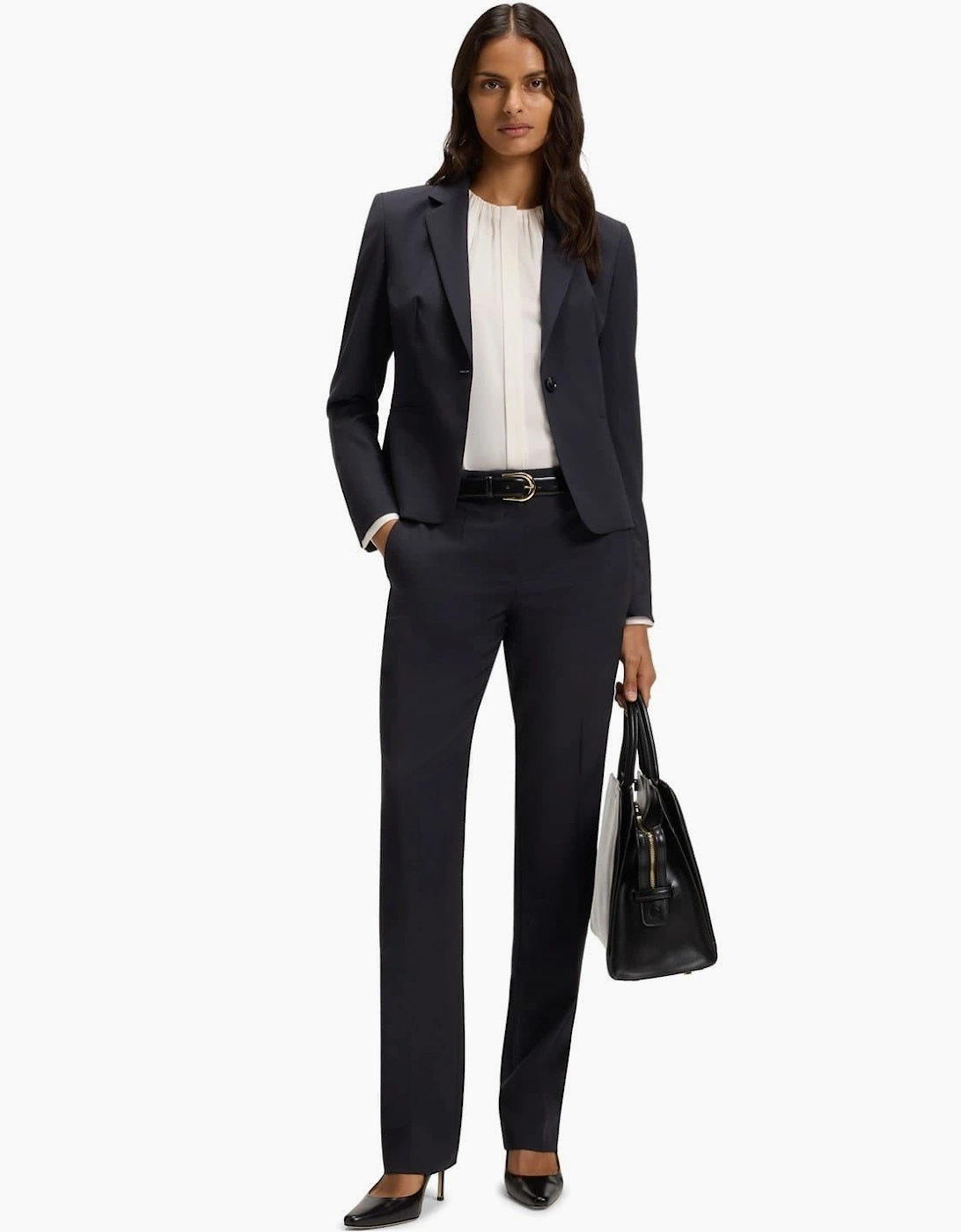 Tameah Solid Patterned Straight Chinos