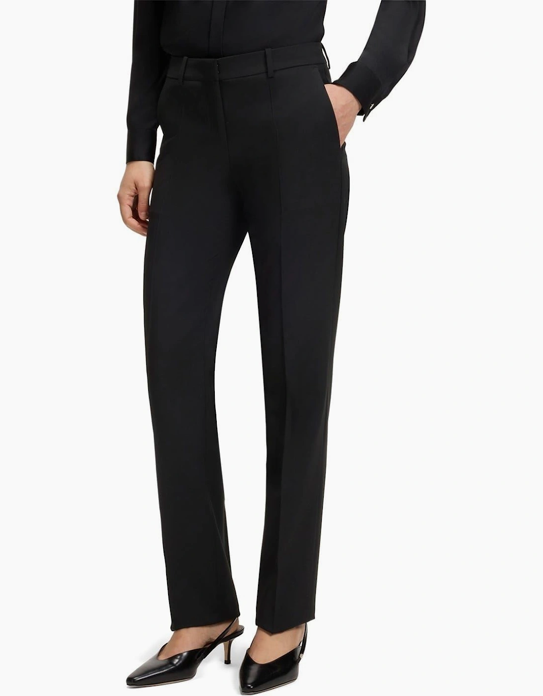 Tameah Solid Patterned Straight Chinos