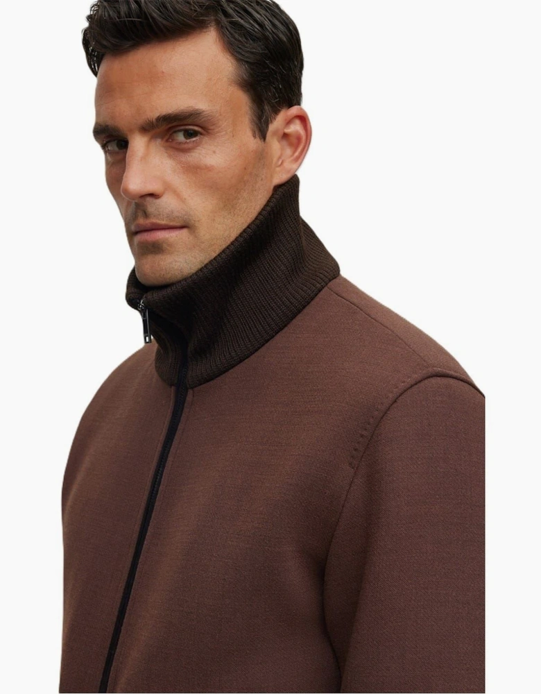 Calim Solid Patterned Bomber Jacket with Ribbed Cuff