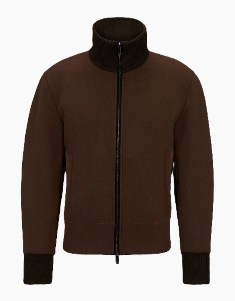 Calim Solid Patterned Bomber Jacket with Ribbed Cuff
