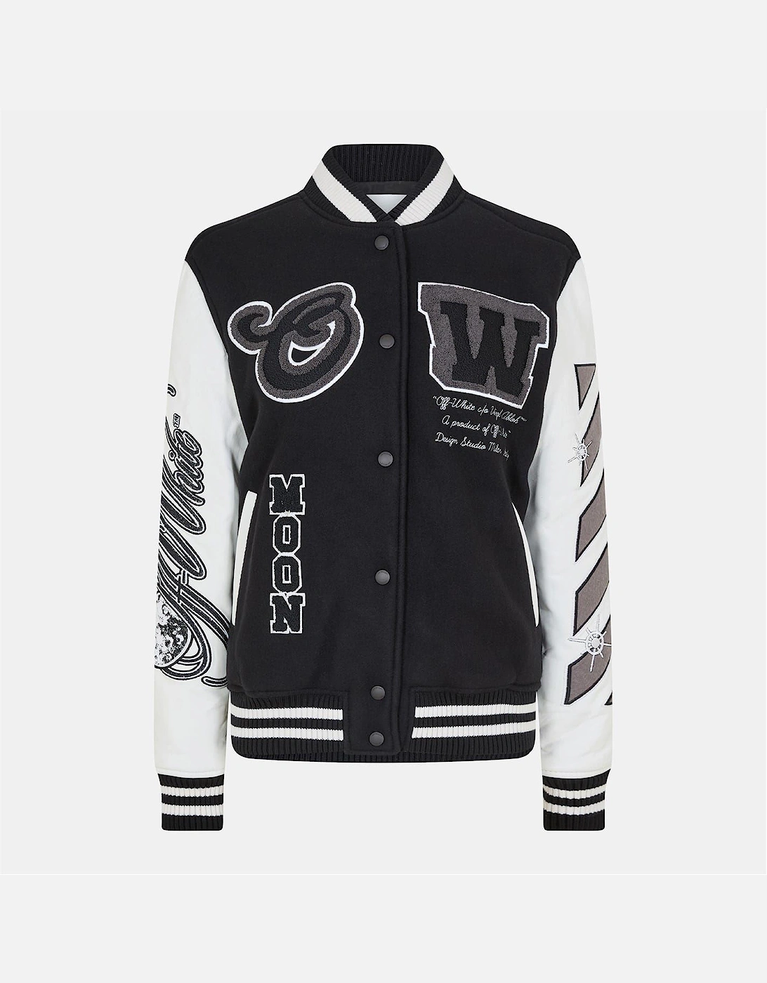 Meteor Embroidered Snap Button Varsity Jacket, 2 of 1