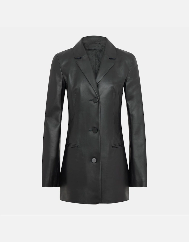 Solid Patterned Lapel Collared Blazer