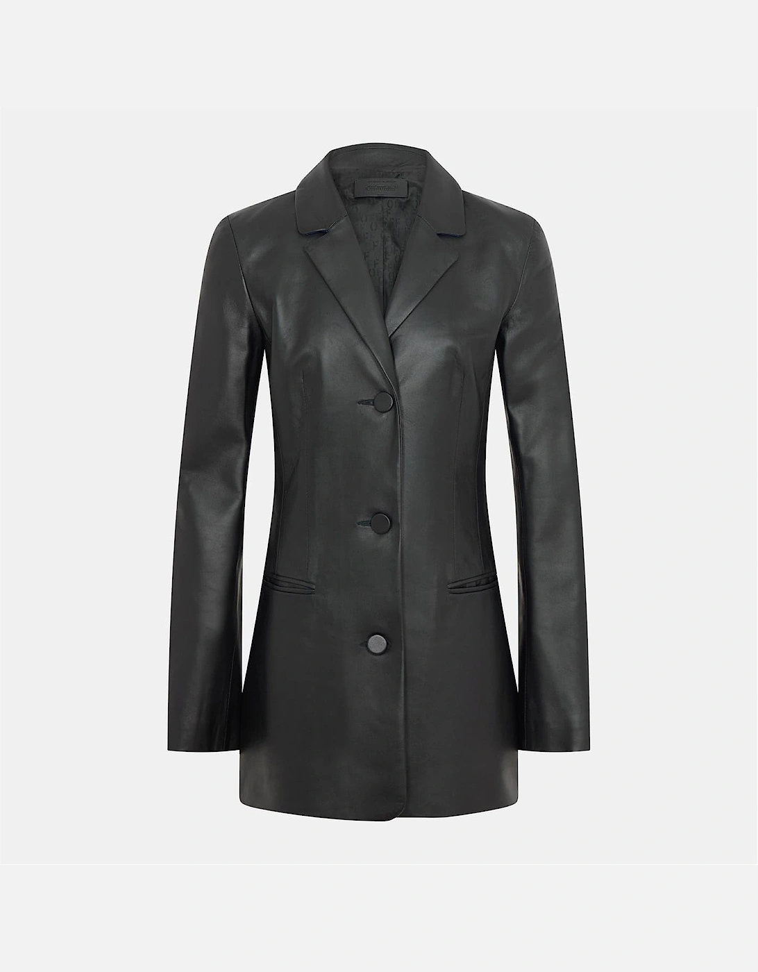 Solid Patterned Lapel Collared Blazer