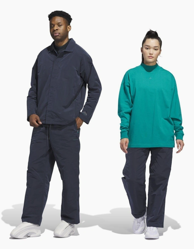 Adi Solid Patterned Straight Track Pants