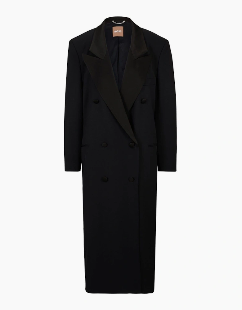 Solid Patterned Waxed Jacket with Lapel Collar