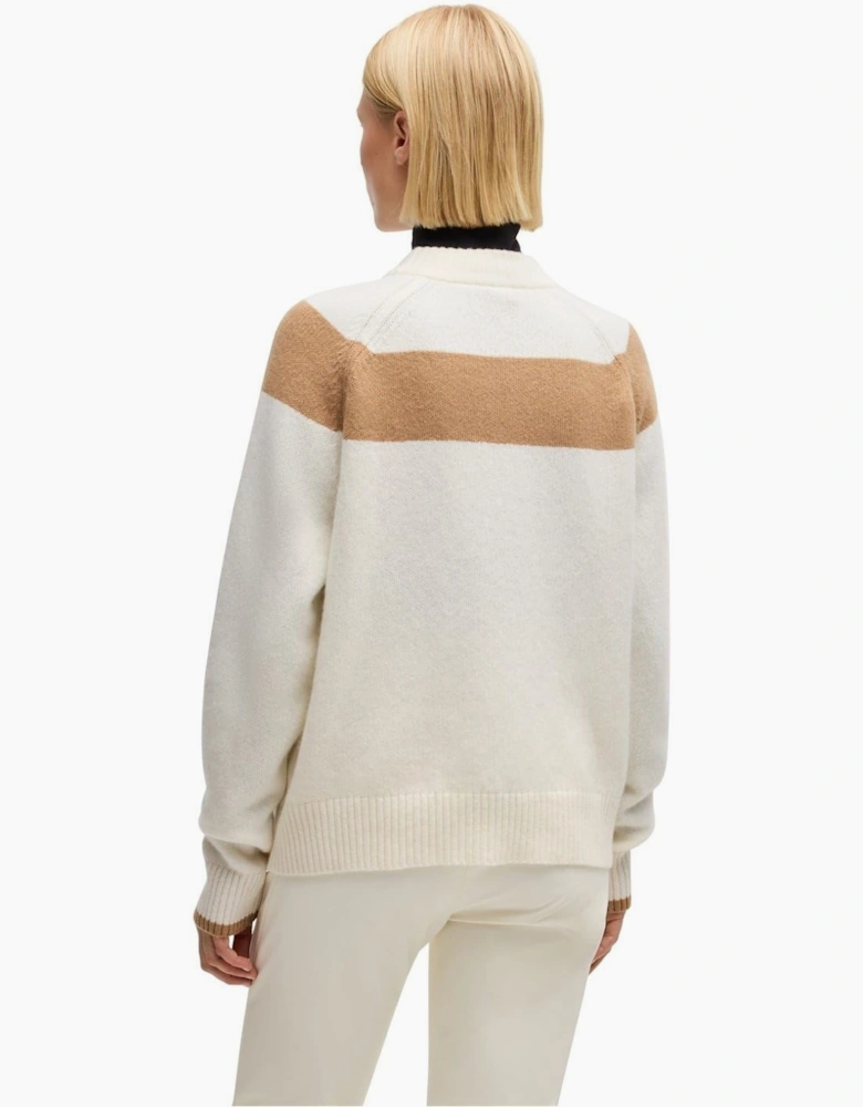Rib Crew Neck Raglan Long Sleeve Sweater