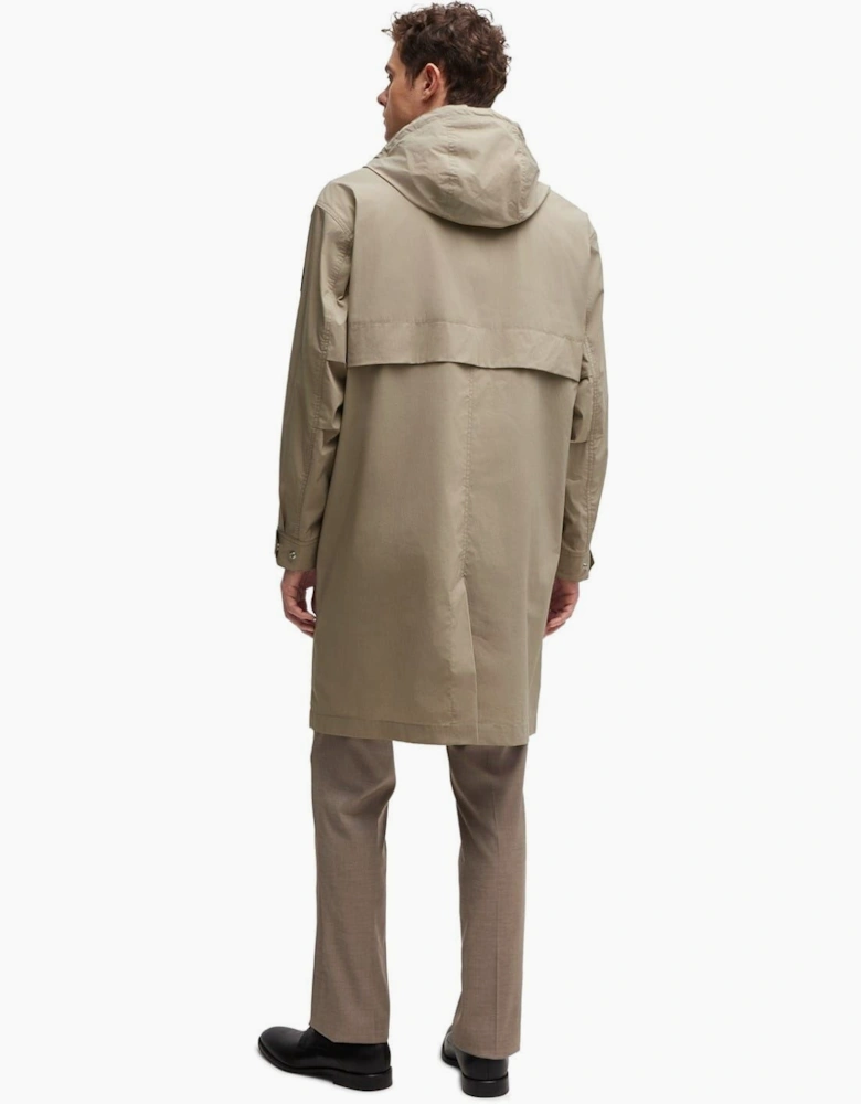 Cataldo Hooded Solid Patterned Coat