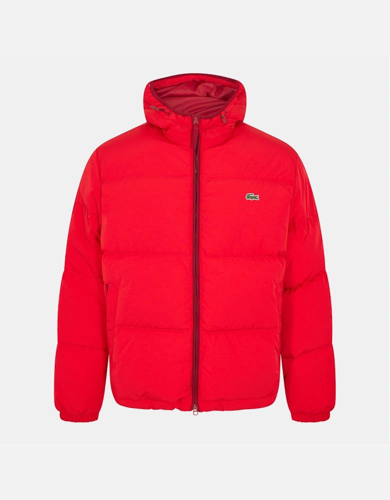 Hooded Puffer Jacket with Logo