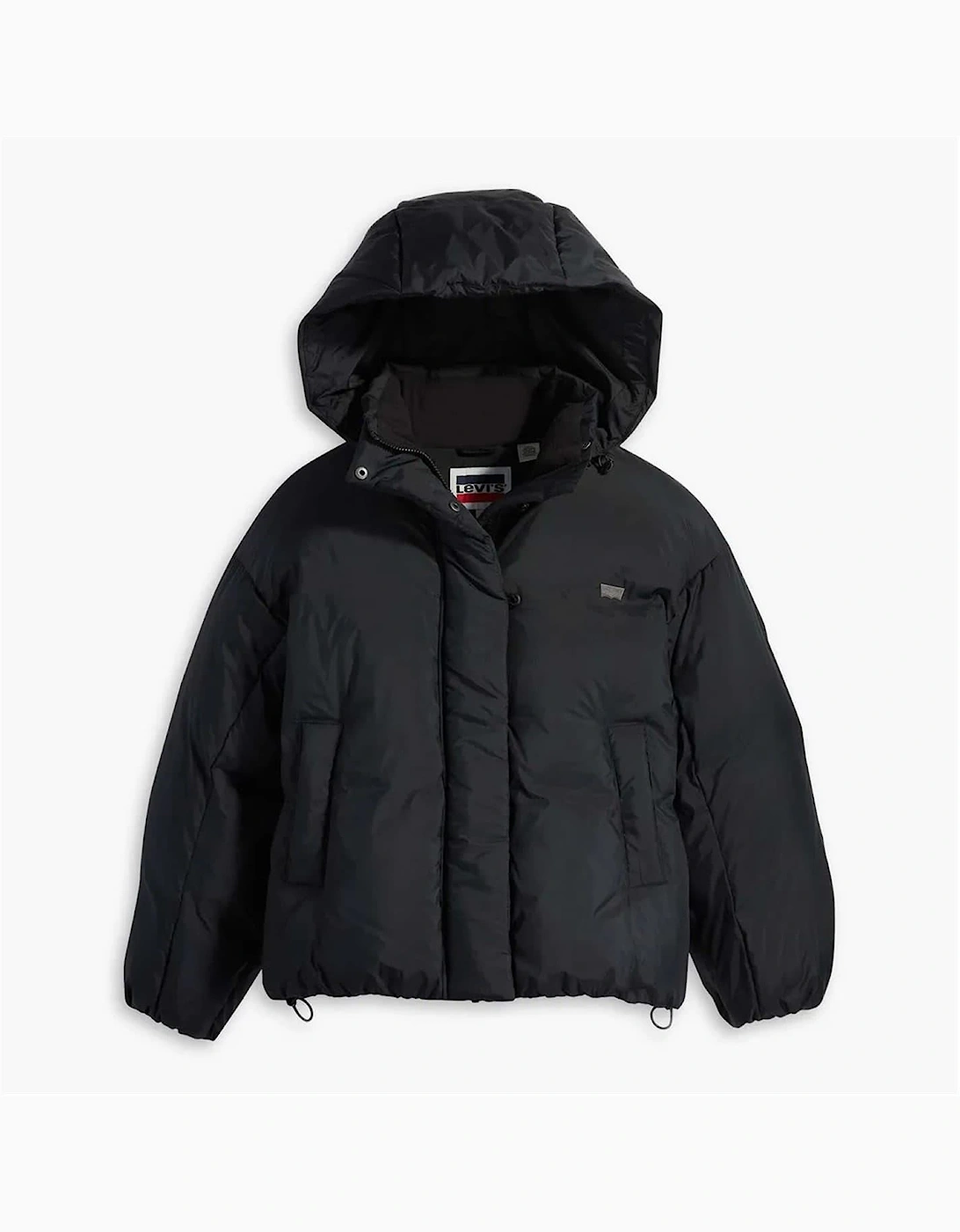 Solid Patterned Hooded Puffer Jacket