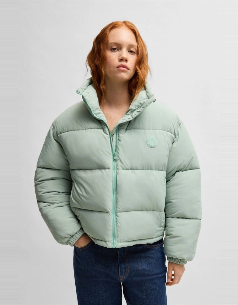 Fortuna Solid Patterned Puffer Jacket