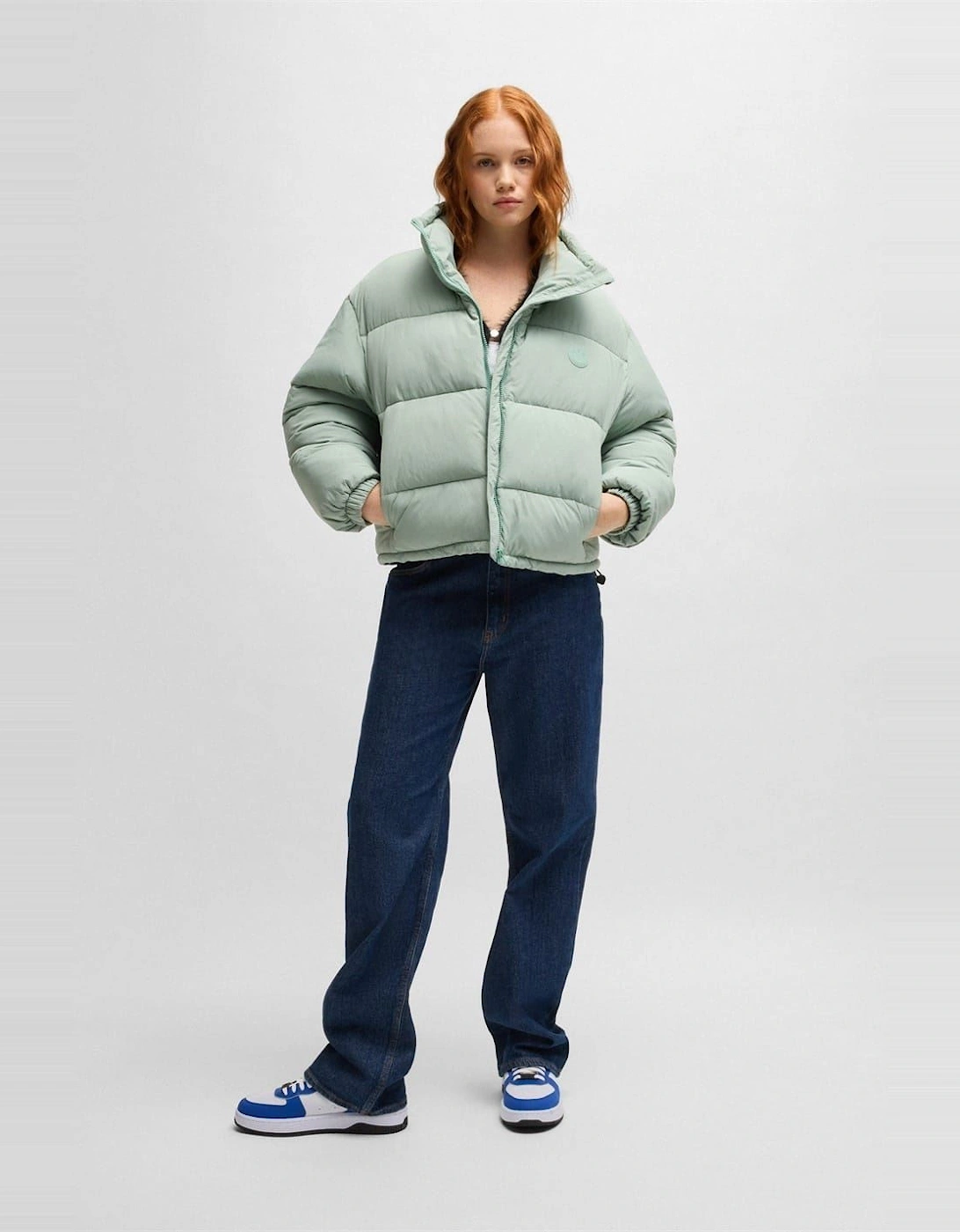 Fortuna Solid Patterned Puffer Jacket