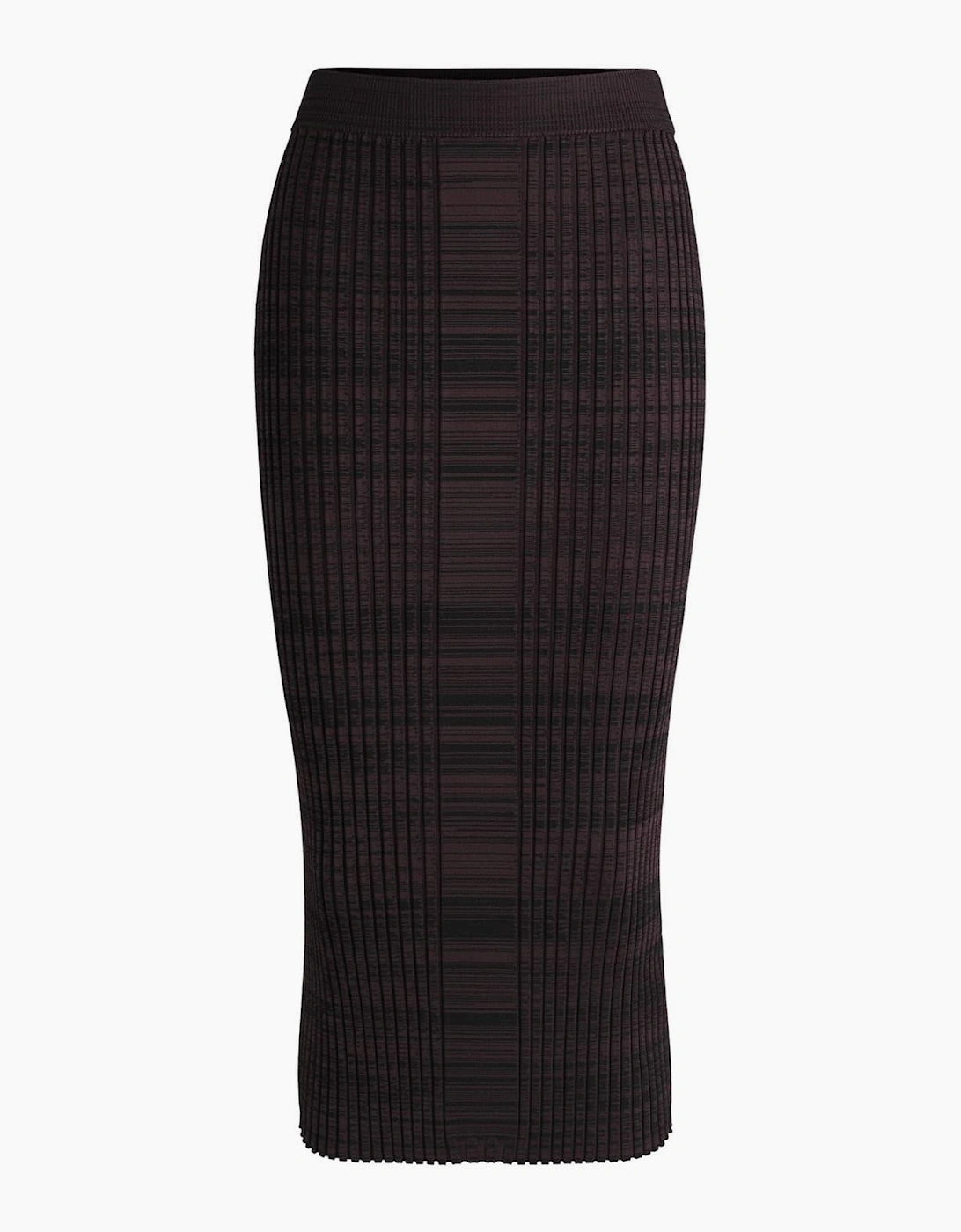 Farmina Midi Vertical Stripe Patterned Knitted Skirt