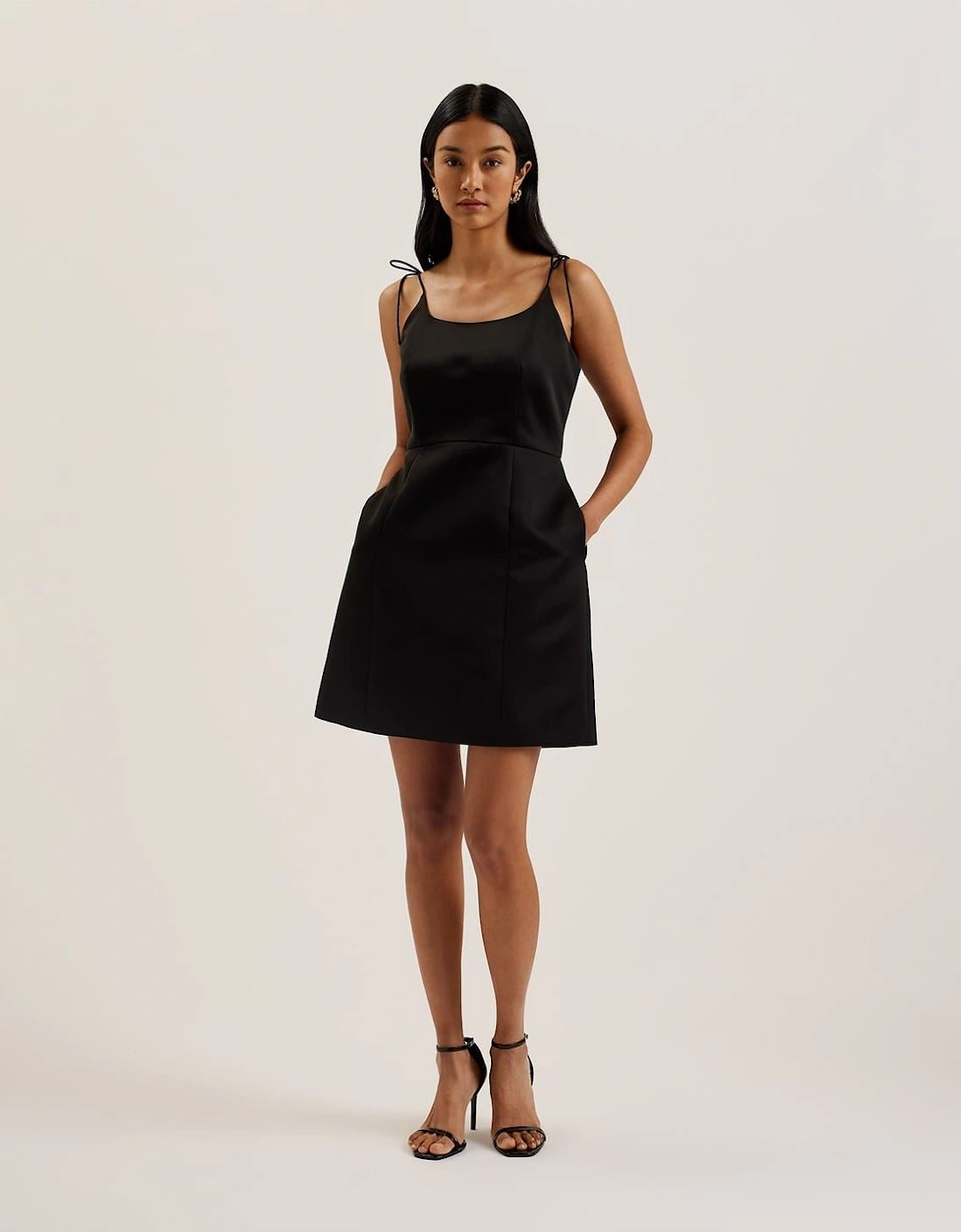 Tie Strap Scoop Neck Mini A-Line Dress