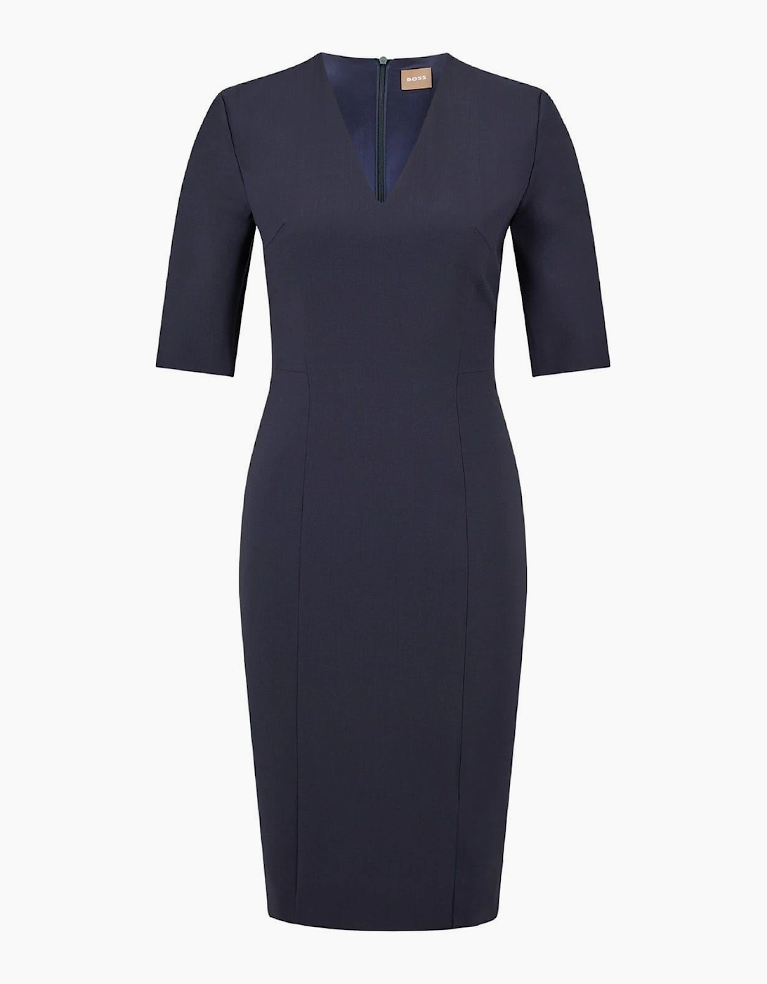 Daleno V-Neck Three Quarter Sleeve Knee Length Dress