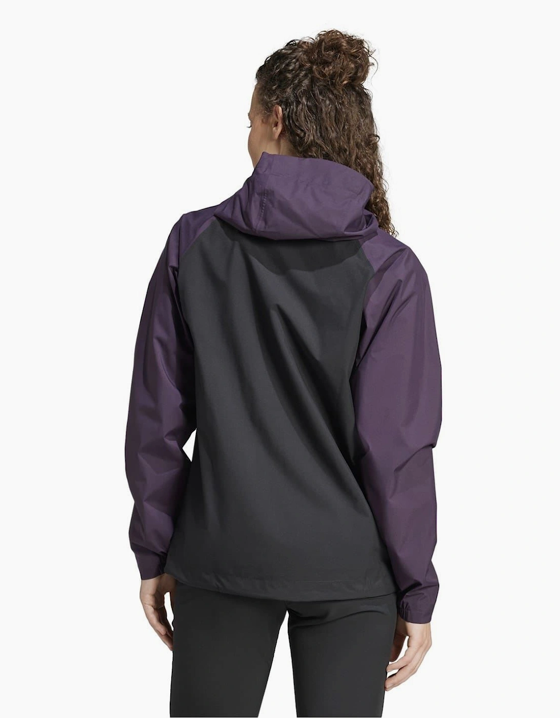 Color Block Front Zipper Pocket Rain Coat