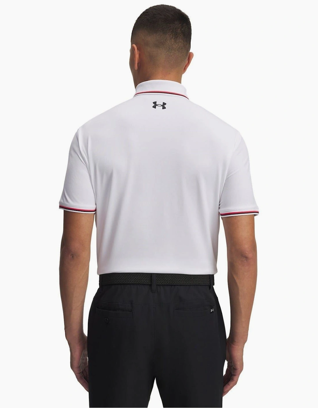 Ribbed Polo Shirt with Collared Neck