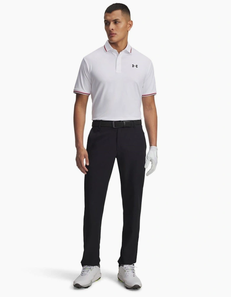 Ribbed Polo Shirt with Collared Neck